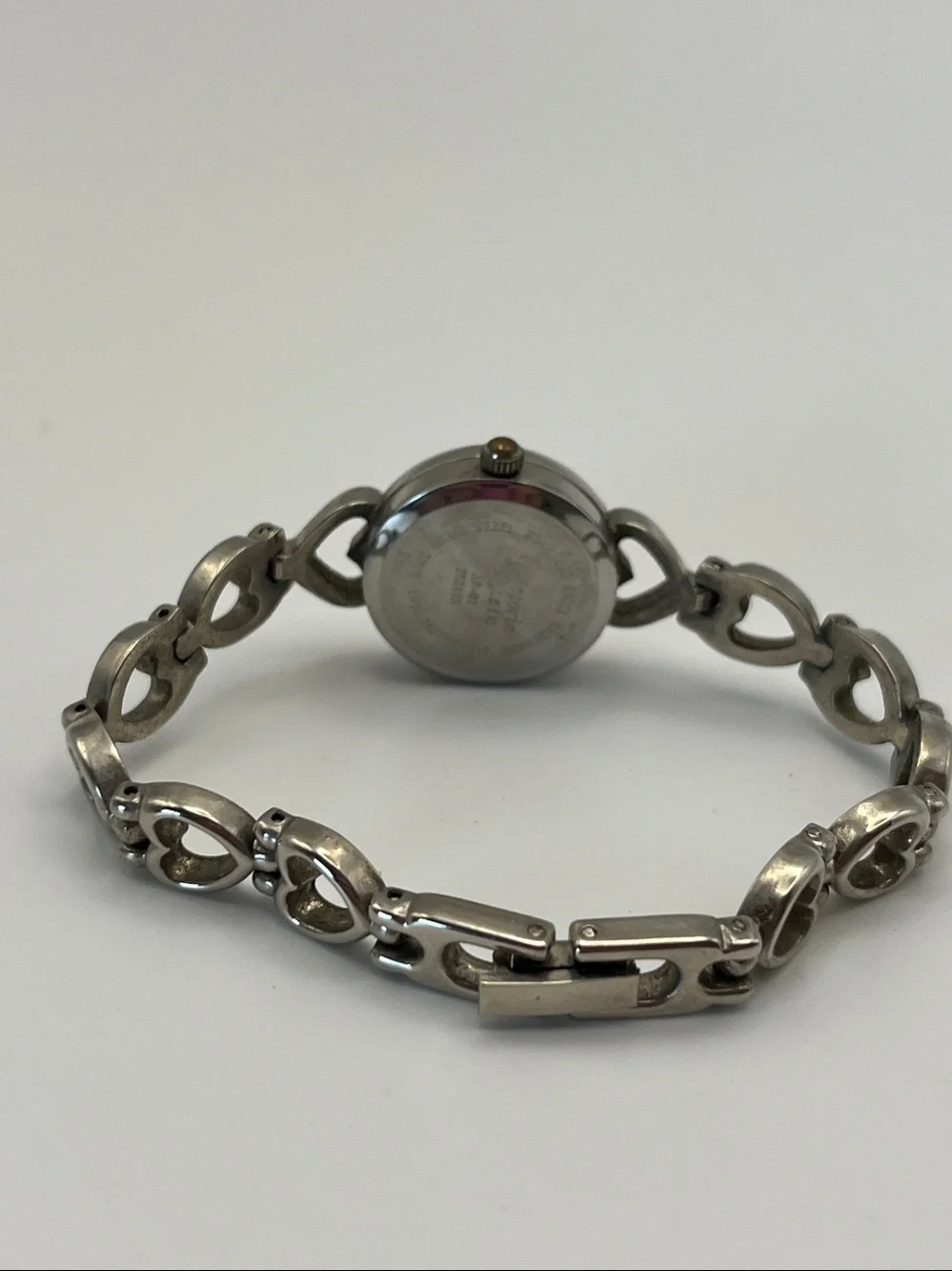Victoria Rhein Silver Heart Link Quartz Watch — Silver & White